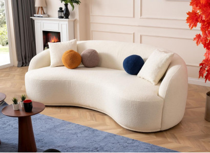 Design couch, semicircular couches, luxury sofa, upholstered furniture, 4-seater XXL big